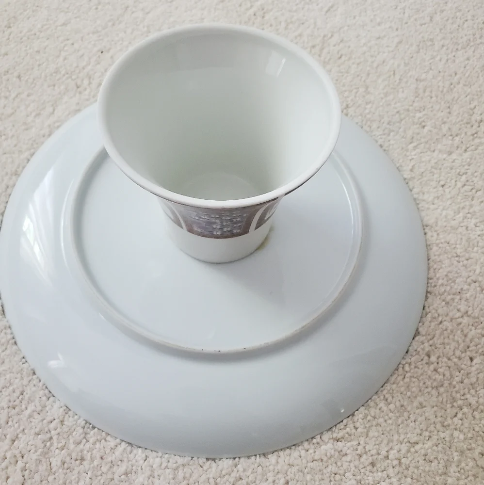 Vintage Bird and Flower Cake Stand
